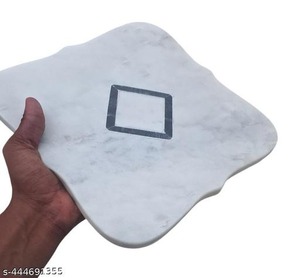 Elegante bandeja de cortar blanca con tabla de cortar de diseñador Premium de silueta única para uso moderno en cocina y Mesa - Product Image 2