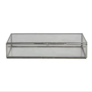 Boîte à bijoux carrée en métal et verre de style nouveau, base en miroir, boîte à bijoux simple faite à la main pour filles et femmes - Product Image 4