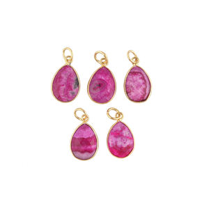 Conector de bisel hecho a mano, Conector de cuarzo solar púrpura delicado natural, Latón chapado en oro, componentes de diseñador DIY, hallazgos - Product Image 1