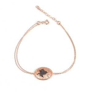 สร้อยข้อมือเงินแท้ 925 ลายใบไม้ สีชมพู สร้อยข้อมือแฟชั่น - Product Image 3