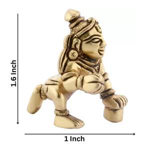 Latón Laddu Gopal Baby Krishna Kanhaiya Murti Idol Estatua Artículo decorativo para el hogar Pieza decorativa-3,8 cm (latón, Oro) - Product Image 2