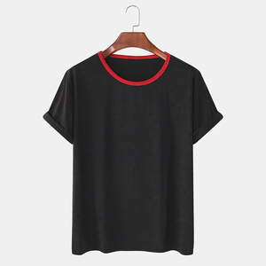 Camisetas de hombre 100% algodón, camisetas al por mayor para hombre, camiseta lisa personalizada, nuevo diseño, camiseta negra. - Product Image 6