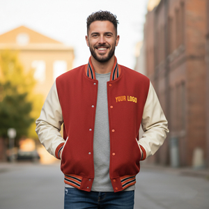 Chaqueta Universitaria para Hombre con Logotipo Personalizado Serigrafiado, de Alta Calidad, 2 Tonos, Cómoda, de Lona Impermeable para Invierno, Superventas - Product Image 1