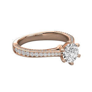 Bague en or 9 carats pour femme, sertie d'un diamant de laboratoire taille brillant, style solitaire - Product Image 3