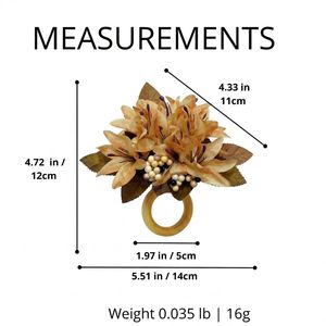 Anneaux de serviette en forme de fleurs de lys de qualité supérieure, faits à la main, pour la décoration de table de mariage, variétés de couleurs, design décoratif, décoration de table durable - Product Image 3