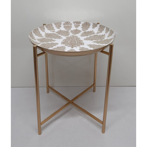 Calcomanía de mesa auxiliar de forma redonda de Metal de hierro de nueva apariencia, acabado esmaltado para sala de estar, muebles decorativos, mesa de centro hecha a mano - Product Image 5