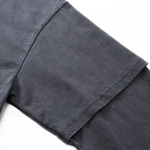 Haute qualité Double couche à manches longues t-shirts hommes en gros tenue décontracté coton surdimensionné poids lourd blanc personnalisé à manches longues - Product Image 5