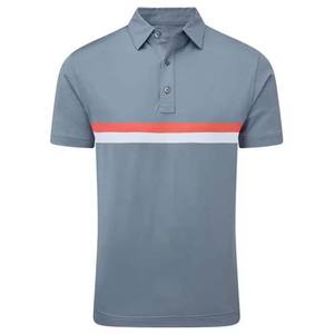 Diseño a rayas Polos para hombre High Street Style Transpirable Manga corta Algodón 220g Verano Deportes Hombre Polo Shirt - Product Image 1