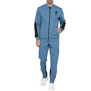 Ensemble 2 pièces de luxe de haute qualité avec logo personnalisé, sweat-shirt à fermeture éclair et pantalon de survêtement pour hommes, style uni, grande taille pour l'hiver - Product Image 1