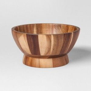 Tazón para Servir de Madera de Acacia Hecho a Mano, Tazón para Ensalada con Acabado Cerezo Intenso, Vajilla Ecológica, Centro de Mesa, Precio Razonable - Product Image 5