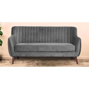 โซฟากำมะหยี่สีเทา3-Seater elza สำหรับตกแต่งห้องนั่งเล่น - Product Image 1