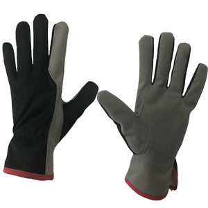 Gants de sécurité en cuir synthétique gris et noir, flexibles, pour travaux mécaniques et de couture, fabrication artisanale, prix bas - Product Image 3