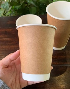 Custom Printed 9oz 12oz 14oz Kraft Paper Beverage <b>Cup</b> for Hot Cold <b>Drinks</b> Disposable Single Wall Made in Vietnam - Product Image 1
