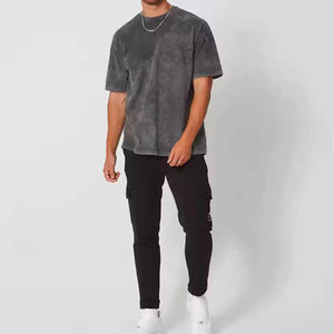 T-shirts acides pour hommes de qualité supérieure 100% coton Streetwear à séchage rapide décontracté impression de Logo personnalisé coupe surdimensionnée - Product Image 2