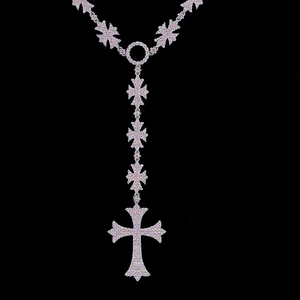 Collier en argent sterling 925 avec diamant moissanite Christin Cross, collier de luxe pour occasions spéciales, unisexe - Product Image 2