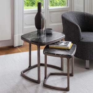 Mesa de centro de extremo lateral de madera redonda pequeña de anidación moderna para muebles de sala de estar de dormitorio - Product Image 5