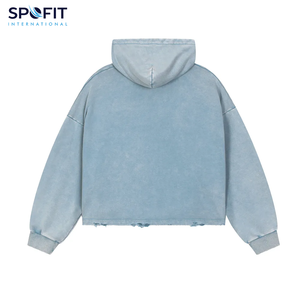 Sweat-shirts pour hommes à bordure brute, délavés à l'acide, tendance hivernale, surdimensionnés, 100% coton, écologiques, streetwear, vente en gros - Product Image 2