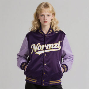 2025 ODM Varsity Jacket pour femmes Haute qualité coupe-vent à manches longues polyvalent lâche Design décontracté pour la saison d'hiver - Product Image 5