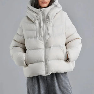 เสื้อโค้ทแฟชั่นสำหรับผู้หญิงเสื้อคลุมยาวปานกลางถอดออกได้เสื้อโค้ทกันหนาวทำจากผ้าฝ้าย2025ขายส่ง - Product Image 1