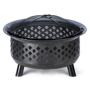 Ferme extérieure rustique foyer en fer forgé avec étincelle maille patio arrière-cour jardin chauffage confortable soirée rassemblements - Product Image 2