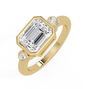 แหวนหมั้นเพชรเม็ดเดี่ยว ทองคำขาว 14K ทรงเหลี่ยมมรกต ฝังเพชรแล็บโกรว์ 1.60 กะรัต รับรองโดย IGI แหวนแต่งงาน - Product Image 3