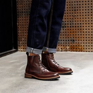 Bottes courtes en cuir de vachette pleine fleur avec doublure respirante et résistantes à l'usure pour le quotidien, les trajets et les activités de plein air - Product Image 5