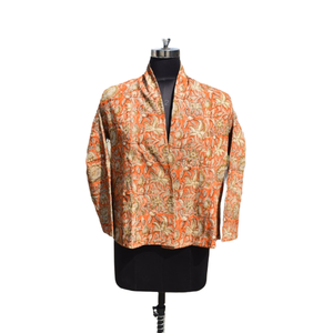 Chaqueta de pana de algodón con estampado Bagru bloqueado a mano con Diseño Artesanal transpirable en cárdigan bohemio - Product Image 2