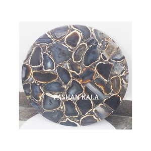 หินธรรมชาติที่มีคุณภาพที่ดีที่สุดสีฟ้าอาเกตตารางด้านบน - Product Image 1