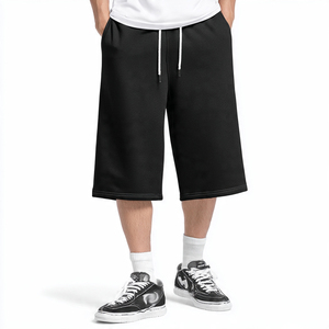 Pantalones Cortos Deportivos de Pierna Ancha para Hombre, Pantalones Cortos de Felpa con Cintura Alta y Cordón Ajustable, Pantalones Cortos Deportivos Holgados de Invierno para Hombre - Product Image 6