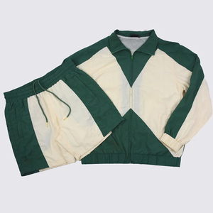 Conjunto de pantalones cortos cortavientos de nailon ligero Unisex con estampado de cremallera, ropa informal de verano para exteriores, conjunto de pantalones cortos cortavientos para hombres - Product Image 3