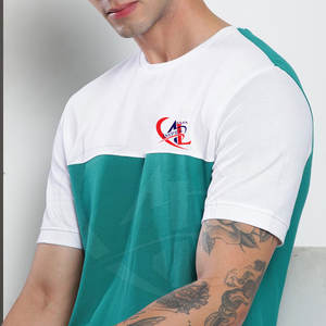 เสื้อยืดคอกลมสำหรับผู้ชายผ้าคอตตอนใส่บนถนนปรับแต่งโลโก้ได้ - Product Image 4