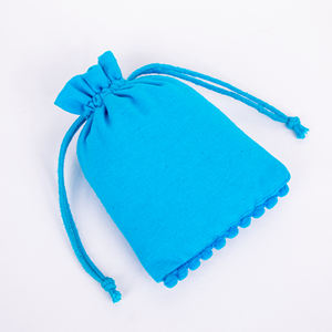 Fabricante logotipo personalizado indio hecho a mano turquesa gasa regalo Favor bolsa cordón algodón joyería almacenamiento bolsa al por mayor - Product Image 5