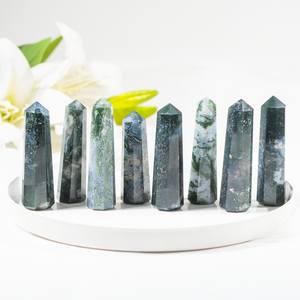 Superior Quality Moss Agate 1kg Crystal Towers/Obelisk Elegant Stunning Decorative Heavyweight For Meditation At Wholesale Price - Product Image 3