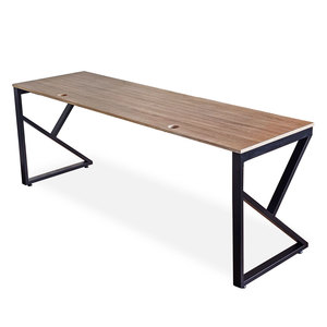 Mesa de Diseño Industrial para 2 Personas KConcept HBKC047, 200x60cm, Madera Contrachapada con Patas de Hierro - Product Image 1