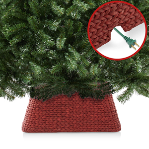 Falda para Árbol de Navidad de Ratán Rojo Natural de Alta Calidad, Collar para Árbol de Mimbre Tejido a Mano, Venta al por Mayor de Fábrica OEM ODM - Product Image 1