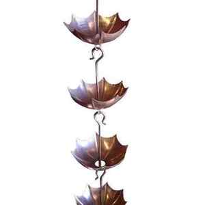 Venta caliente cobre paraguas taza diseño lluvia cadena para el hogar y el jardín al por mayor lluvia cadena fabricante y exportador - Product Image 3