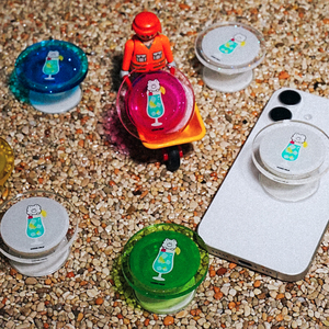 Support de téléphone personnalisé en acrylique pailleté, logo personnalisé, support de téléphone mobile en plastique transparent décoratif, vente en gros - Product Image 3