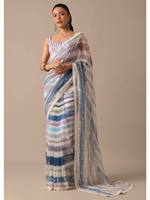 Sarees georgette à broderie florale complexe et bandanas ethniques nouvelle collection avec motif floral