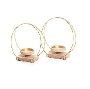 Top Trending Home Decor Christmas Wedding Table Centerpiece Wholesale Metal and Wood <b>Tea</b> Light Votive <b>Candle</b> Holder - Product Image 1