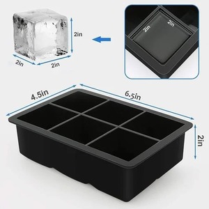 Moldes de Silicona Premium para Cubitos de Hielo, 6 Cavidades, Tamaño Grande, Libres de BPA, Grado Alimenticio, Fácil Desmoldeo, Apilables, con Tapa Extraíble - Product Image 3