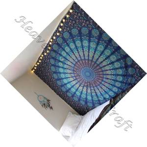 Tapisserie en coton indien bohème fait à la main tenture murale Mandala dortoir tenture murale personnalisé imprimé tapisserie d'art mural - Product Image 5