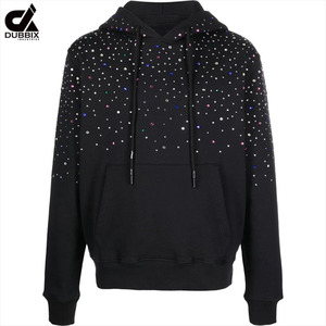 Pull-over en molleton 100% coton coloré personnalisé de haute qualité pour hommes sweats à capuche en strass épais à bon prix - Product Image 6