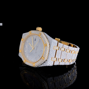 Montre élégante en acier inoxydable pour hommes, design Hip Hop Bling personnalisé, haute qualité, mode antique, verre Moissanite VVS Clarity Cut - Product Image 3