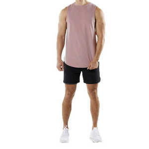 เสื้อกล้ามแขนกุดและกางเกงขาสั้นสำหรับผู้ชายเสื้อเข้ายิมชุดกีฬาออกแบบโลโก้ได้ตามต้องการ - Product Image 1