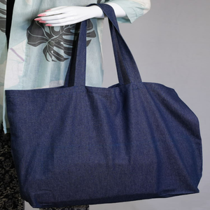 Sac fourre-tout élégant en toile de coton biologique pliable facile à transporter poignée supérieure recyclée conception de cordon écologique article promotionnel - Product Image 5