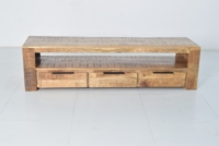 Meuble TV en bois au design industriel vintage moderne, finition naturelle, écologique, avec plusieurs tiroirs, pour l'extérieur, la maison, le salon, l'hôtel