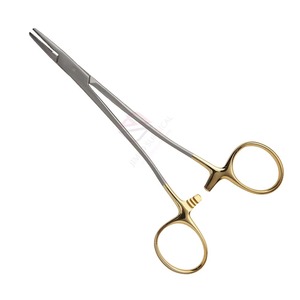 Pinzas quirúrgicas manuales al por mayor de 12 cm, portaagujas Sarot con punta serrada, insertos de carburo de tungsteno, acero inoxidable de alta calidad - Product Image 4