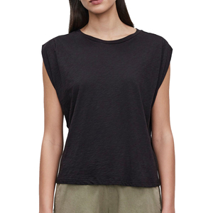 เสื้อกั๊กสีดำสำหรับผู้หญิงเสื้อกล้าม100% คอตตอนผ่าไหล่เสื้อจ็อกกิ้งเสื้อสำหรับผู้หญิง - Product Image 2