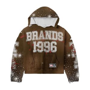 เสื้อมีฮู้ดฮิปฮอปโอเวอร์ไซส์ผ้าฝ้ายปักลาย100% แบบสวมหัวเสื้อมีฮู้ดซักเสื้อผ้าแนวสตรีทแวร์ผ้าฮิปฮอปแอซิดที่กำหนดเองได้แสงแดด - Product Image 1