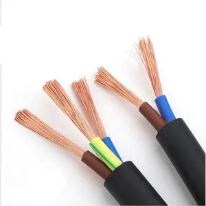 Cable eléctrico RVV ignífugo con funda de PVC XLPE aislamiento Flexible 3 Core Cable de alimentación 0,6/1kV Uso de cableado doméstico